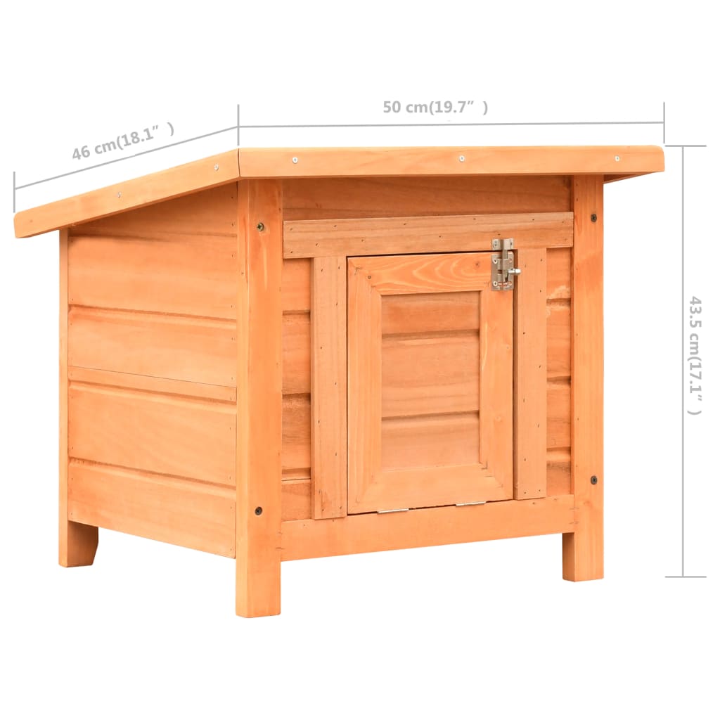 Cuccia per Gatti in Legno di Pino e Abete 50x46x43,5 cm
